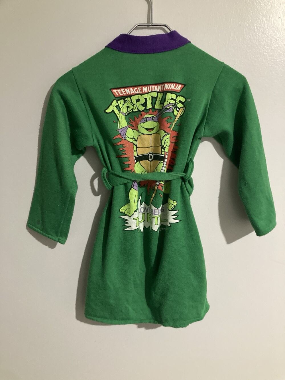 VTG 1990 Wormser TMNT Donatello Robe Boys Size 6-7 Ninja Turtles Complete Belt